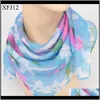 Wraps Hats, Scarves & Gloves Fashion Aessoriesspring Autumn 65Cm Chiffon Small Square Mother Ladies Neck Guard Gauze Scarf Korean Decorative