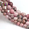 AAA 100% natuurlijke zeldzame zwarte kant rhodonite edelsteen ronde losse spacer kraal voor sieraden maken DIY armband ketting 15''strand