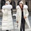 Kvinnor Down Parkas 2022 Bright Snowproof Women Winter Jacket Långärmad päls krage huva damer casual blixtlås stora fickor vattentät co