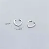 Wantme Real 100％925 Sterling Silver Love Heart Round Bead Ear Bone Clip Ear Cuffs Piercing Earrings Jewelry 210201p