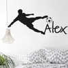 Personalized Name Vinyl Wall Decal Sticker For Nursery Football Soccer Ball Custom name Wall Sticker For Kids Bedroom huang094 210615