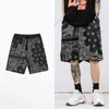Retro estilo japonês shorts homens desgaste casual hip hop caju castanha impressão curta calça marca skate street homens 210629