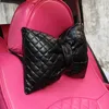 Coussins de siège mignon diamant bowknot pu en cuir auto oreiller de la taille