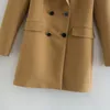 Autumn Women Casual OL Blazers Coats Long Sleeve Double Breasted Solid Blazer Female Elegant Outerwear Clothing 210513