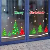 Wall Stickers Christmas Windows Sticker Santa Claus Merry Decorations For Home 2021 Ornament Year 2022 Noel Xmas Gifts