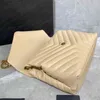 10A Fashion Borsa a busta trapuntata a catena di alta qualità borsa a tracolla da donna beige con numero di serie in pelle di vitello di grandi dimensioni genuine1th