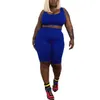 Kvinnors spårningsdräkter 4xl 5xl plus size afrikanska kvinnor sätter byxor och skörd topp elegant kausal solid stor sexig kvällsklubb kort sommar