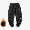 Męskie spodnie 2021 Cargo Harem Wstążki Polarowe Mężczyźni Streetwear Spodnie Dresy Hip Hop Casual Joggers Spodnie Mężczyzna Moda 5xl