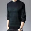 Mäns Tröjor Striped Pullovers Sweater Mens Smart Causal O-Neck Slim Fit Långärmad Jumpers Knitwear Vinter Koreansk stil Casual Clothing