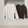 Spring Uniex morbido maglietta allentata in stile coreano ragazzi e ragazze manica lunga in cotone manica lunga casual t shirt vestiti 210615