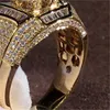 Geplaatste gouden zilveren diamanten paar ring voor mannen rock sieraden anillo esmaltado sieraden bague diamant bizuteria ringen 818 r2