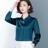 Mulheres de seda coreana camisas de manga comprida senhora senhora cetim camisa branca blusas tops plus size camisas mujer 210531