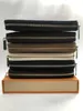 6 colors Single Zipper Mens and womens Wallet Vertical Long Style Women Purses Clutch Leather Purse Card Holder Embossing wallets With Box