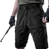 Мужчины военные стиль грузов шорты бренд армии шорты мужские нейлоновые свободные работы случайные тактические шорты летние бермуды 210518