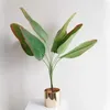 82cm Stora konstgjorda Växter Tropiska Banana Träd Palm Leaves Fake Plant Branch Plast Green Leaf Hem Party Jungle Decoration 210624