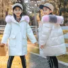 Nieuwe mode winter meisje dubbelzijdig donsjack waterdichte dikke jas 4-12 jaar kinderen bovenkleding parka echte pelskleding Snowsuit H0909