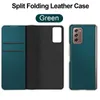 För Galaxy Z Fold 2 äkta läderflip fodral 5g magnetkortsluckor Plånbok täcker lyx mobiltelefon fodral7052880