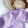 Frühling Herbst Baby Mädchen Stickerei Strickjacke Mantel Kleidung Kinder Lange Ärmel Stricken Kinder s 210521