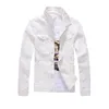 Moda hombres chaqueta de mezclilla vaquero blanco jeans chaqueta hombres casual slim fit jeans chaqueta abrigo de algodón outwear ropa masculina 211009