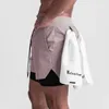 Shorts pour hommes 2 en 1 hommes en cours d'exécution à séchage rapide entraînement Jogging Fitness court athlétique homme pantalons de survêtement avec poches