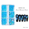 Wholesale 10colors Mermaid Crystal Beads 6 Grids Mixed Size 3D Nail Art Rhinestones Candy Colors Round Glass DIY Stones Nails Decoration Diamonds
