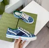 2021 Designer Tennis 1977 Sneakers Kvinnor Flicka Running Skor High Tops Canvas Luxury Beige Blue Wash Jacquard Denim Ace Gummi Solor Broderad Retro Casual med låda