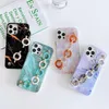 Marble Texture Crack Soft Phone Cases Wrist Chain Strap Covers For iphone 11 12 mini Pro Max XS XR 8 7 6S Plus