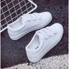 2021 New Fashion Women Shoes Casual High Platform Hole Pu Leather Striped Simple Women Casual White Shoes Sneakers Shoes Woman Y0907