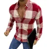 Männer Casual Langarm Button Down Kariertes Hemd Slim Fit Muscle Kleid Hemden Tops Herrenmode Vintage 210809