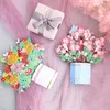 Buquê de flores, cartões pop-up de saudação, presentes de aniversário 3d, cartão de rosa para parabéns, casamento, gratulação, dia dos namorados03531181