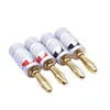 cable plug Middle channel Nakamichi copper golds plated banana welding free 4mm banana audio horn