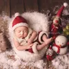Nascido Pogal Adereços Bebê Romper Jumpsuit Colete Christmas Hat Po Shoot Studio Acessórios 211018