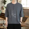 男性の夏の純粋な綿のボタン半袖ビンテージラージトップティー2021 Plus Size XXXXXLのためのファッションTシャツ