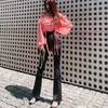 WOMENGAGA Korea Sexy Slim Hose Hohe Taille Herbst Flare Hosen Super Stilvolle Frauen Harajuku Pantalon Femme 7Q5N 210603