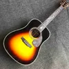 41 Inch Solid Wood Acoustic Guitar Abalone Binding ONE PIECE Neck Mahogany in Sunburst SOLID ROSEWOOD BACK SIDE