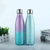 Stainless Steel Glitter Water Bottles 500ml Double Wall Insulated Cola Bottle Shape Drinking Flasks for Sport Camping Traveling