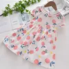 Beer Leider Baby Meisjes Casual Jurken Zomer Mode Baby Fruit Print Jurk Kinderen Mooie Vestidos Sweet Party Outfits 3-8Y 210708