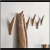 السنانير قضبان التدبير المنزلي المنظمة المنزلية حديقة التسليم تسليم 2021 ملابس خشبية طبيعية مثبتة على الجدار خطاف الزخرفة قبعة حامل المفتاح