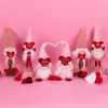 2022 Valentine's Day Rudolph Fashion Cute Mini Doll Gifts Wedding Party Gifts Love Heart Shape Kiss Me Letters Printed Faceless Doll Decorations Accessories EE