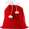 Saco de presente de Natal de cor sólida Saco de Papai Noel com cordão Bolsa de mão Árvore de Natal Sacos de embalagem de doces dd629