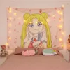 Dziewczyna Pokój Wystrój ścienny Gobelin Kawaii Anime Decor Tło Tkaniny Nocne Tajne Space Dormitorium Sypialni Ins 210609