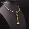 Glseevo Natural Freshwater Pink Pink Baroque Pearl Necklace on Mekn Woman Handmade Tassel Pendant Style Vintage Jewelry GN0274 210929822197114