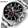 Mens Watches CURREN Top Luxury Brand Chronograph Waterproof Quartz Watch Men Stainless Steel Sport Wrist Watch Clock for Men 210517