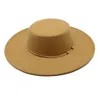 القبعات برايم ستيك سميكة للرجال والنساء الصوف المسطح 10 سنتيمتر شعرت قبعة كبيرة