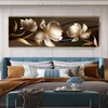 Noir doré Rose fleur papillon abstrait mur Art toile peinture affiche impression Horizonta photo pour salon chambre Decor2557