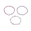 Bracelets porte-bonheur 3 pièces/ensemble bohème Vintage perles colorées poire cristal Bracelet pour femmes Style campagnard été fille cadeau femme bijoux