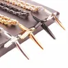 Pendentif Colliers Accessoires de ton noir / or Croix en acier inoxydable Chaîne à maillons byzantins Collier pour femmes Bijoux 5mm 18-30 pouces