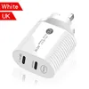 Chargeur rapide pour téléphone portable Dual PD 20W Port Type-C Tête de charge rapide QC3.0 Adaptateur secteur US UK EU Chargeur de voyage mural pour Iphone 11 12 Pro Max Samsung Tablet PC Charge