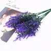 8Bundles Artificial Lavender Outdoor Fake Flowers Bouquet Faux Plastic Greenery Plants Floral Branch Wedding Garden Decor Decorative 2146 V2