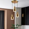 Nordic Minimalist Metal Wisiorek Lampy Złota Restauracja Sypialnia Wózek Wiszący Lampa Kuchnia Bar Home Decor Oświetlenie Oprawy